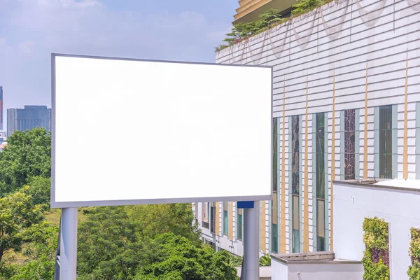 Large blank billboard with city view background — Stock Photo, Image