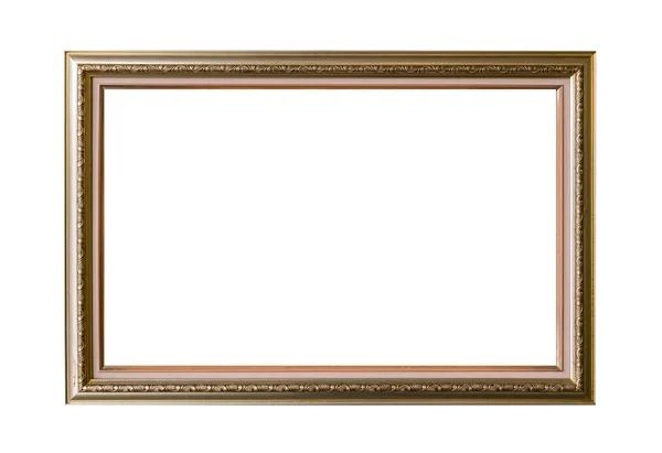 Moldura dourada Vintage elegante Isolado no fundo branco — Fotografia de Stock