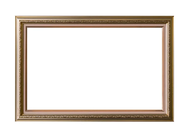 Gold frame Elegant vintage Isolated on white background — Stock Photo, Image