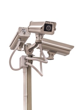 Güvenlik Cctv kamera izole beyaz arka plan üzerinde