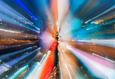 geceleri hafif arabalar bokeh City dairesel soyut