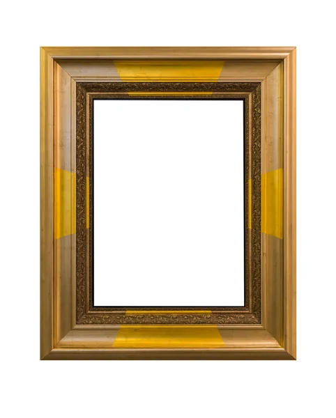 Gold frame Elegant vintage Isolated on white background — Stock Photo, Image