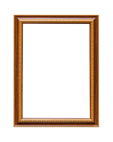 Gold frame Elegant vintage Isolated on white background — Stock Photo, Image