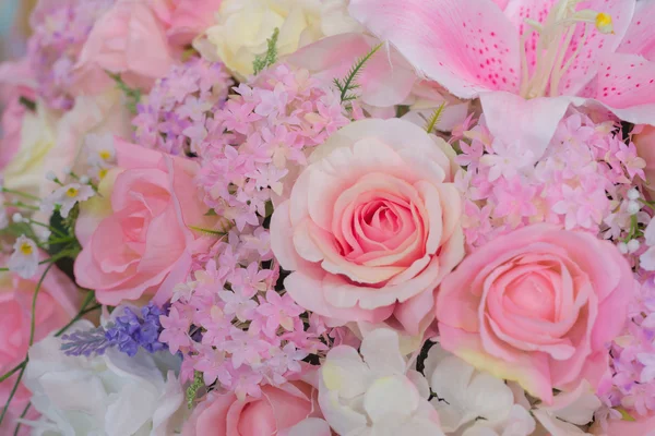 Flor do tecido com fundo floral — Fotografia de Stock