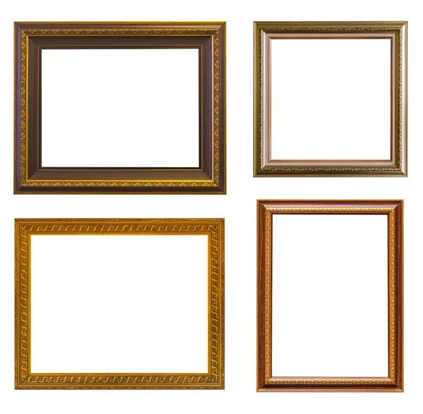 Goud frame Elegante vintage Geïsoleerd op witte achtergrond — Stockfoto