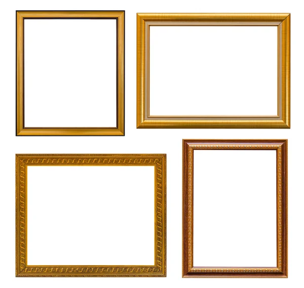 Goud frame Elegante vintage Geïsoleerd op witte achtergrond — Stockfoto