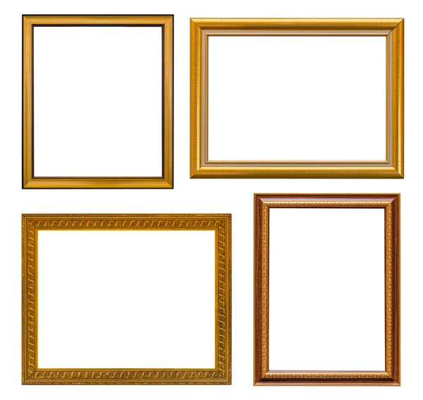 Cornice in oro Elegante vintage isolato su sfondo bianco — Foto Stock