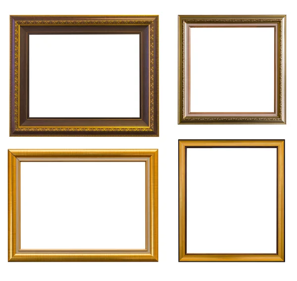 Goud frame Elegante vintage Geïsoleerd op witte achtergrond — Stockfoto