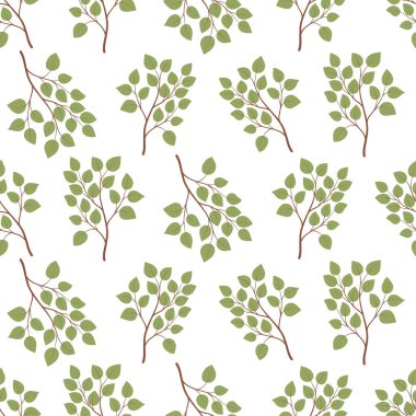 Yeşil yaprak dikişsiz desen.