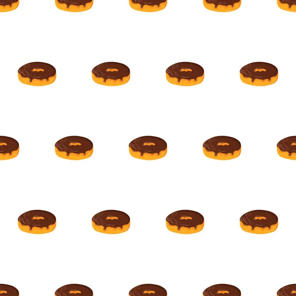 Donut de chocolate patrón sin costura. — Archivo Imágenes Vectoriales