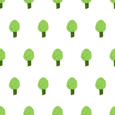 Beyaz arkaplanda enginar bitkisel desen.