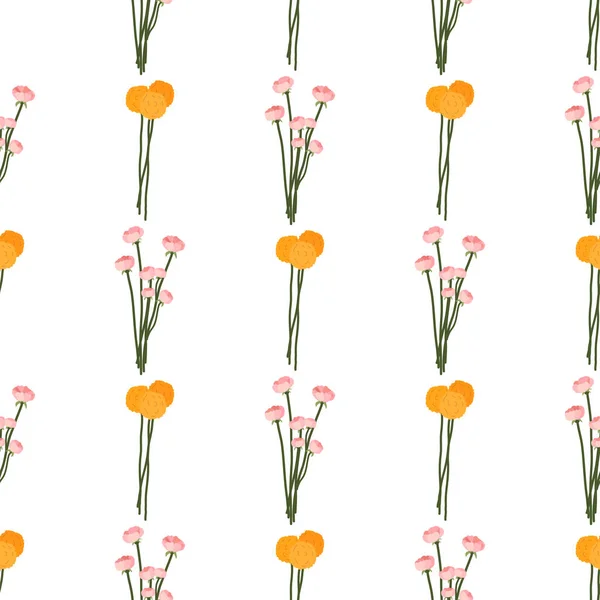 Векторний характер графічний фон з трояндовими квітами та жовтими кульбабами . — стоковий вектор