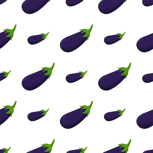 Illustration with colorful eggplant seamless pattern. — Stock Vector