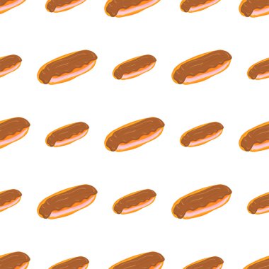 Karamel jöleli ve pembe kremsiz desenli renkli ekinlerle ambalaj tasarım şablonu.