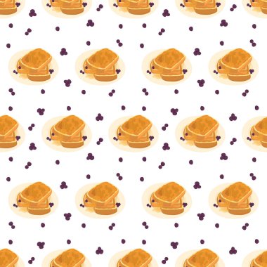 Fransız tostu ve böğürtlensiz desenli resim..