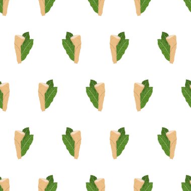 Yabanturpu kökünün arkasında yeşil yapraklı pürüzsüz desen.