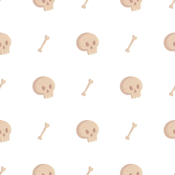 Heks naadloos patroon met schedel en bot — Stockvector