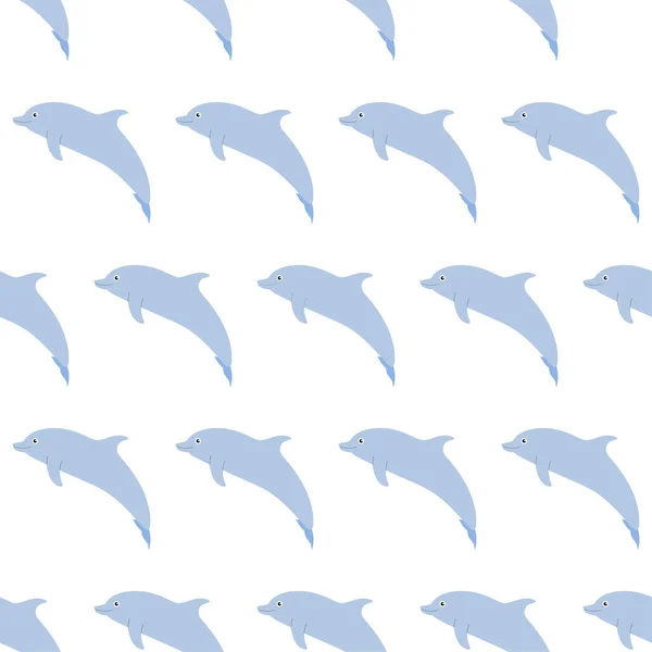 Modèle sans couture animal de mer avec dauphin. Empreinte habitants monde sous-marin. — Image vectorielle