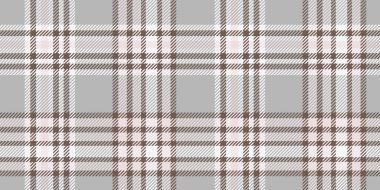 Kusursuz Gri ve Kahverengi Tartan Ekoseli Beyaz ve Soluk Pembe Aksanlı İnce Geometrik Tasarım