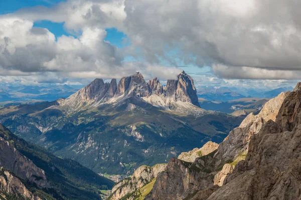 Góry Grupy Langkofel Dolomicie Krajobraz — Zdjęcie stockowe
