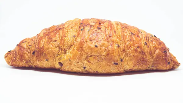 Croissant Bröd Frankrike Croissant Bröd Bageri Isolerad Vit Bakgrund — Stockfoto