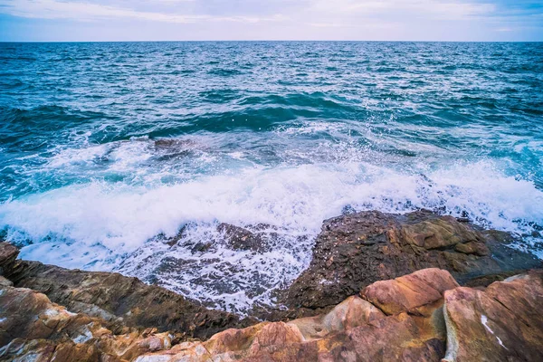 Sea Smooth Wave Rock Landscape Nature Seascape Vacation Holiday Travel — Stock Photo, Image