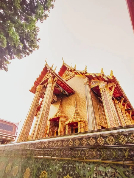 Древняя Архитектурная Достопримечательность Бангкока Таиланд Традиционный Храм Имени Ват Ратчабофит — стоковое фото