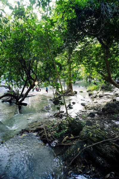 Nanılmaz Doğa Manzarası Şelale Tropikal Ormanda Şelale Wang Kan Lueang — Stok fotoğraf