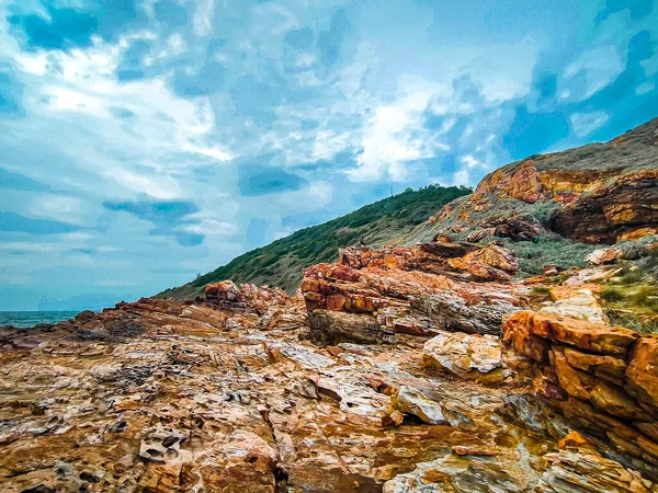 Küstenfelsenberg Khao Laem Nationalpark Rayong Thailand Vor Blauem Himmel — Stockfoto