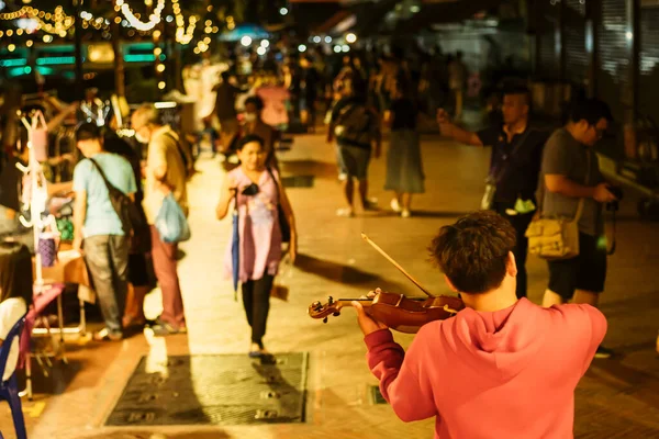 Novembre 2020 Bangkok Thailandia Musicial Playing Ongang Canal Street Art — Foto Stock
