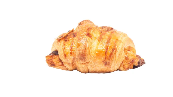 Einfaches Croissant Auf Isoliertem Weißem Hintergrund Mit Clipping Pfad Essen — Stockfoto