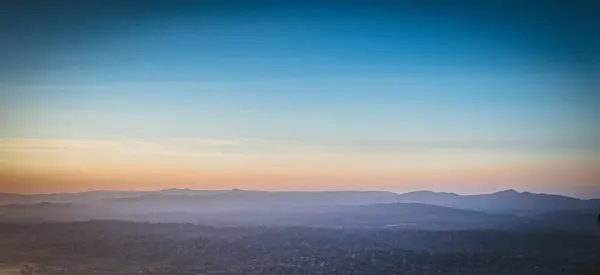 Panorama Uma Bela Paisagem Com Cordilheiras Pôr Sol Parque Nacional — Fotografia de Stock