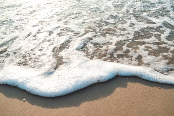 Close Wave Sand Beach Sea Foam Fechar Onda Mar Com — Fotografia de Stock
