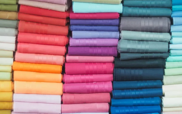 Rollos Tela Colores Industria Tienda Textil Rollos Tela Colores Brillantes — Foto de Stock