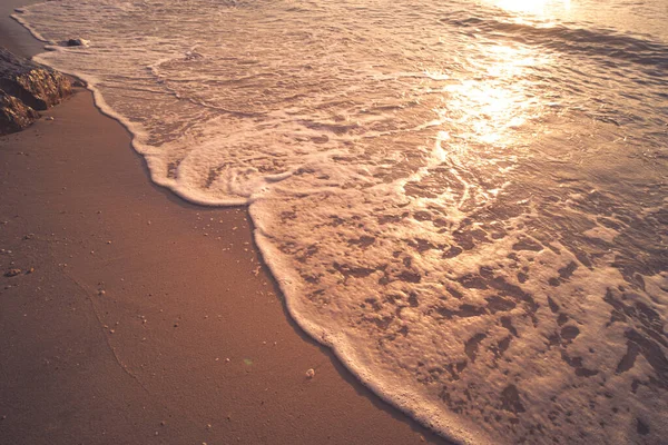 Soft Blue Waves Beach Summer Time Sea Beach Blue Sky — Stock Photo, Image