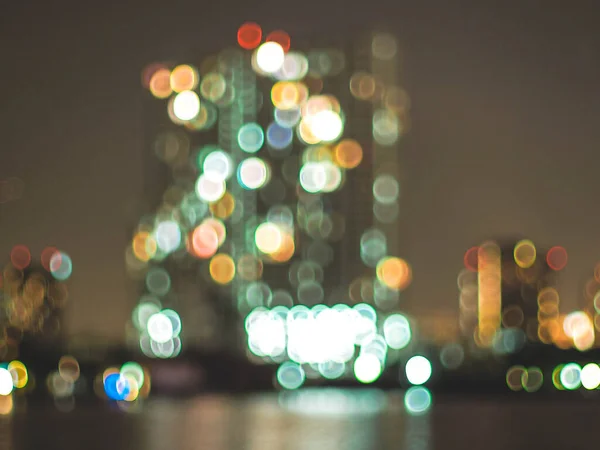 Bokeh Φώτα Της Πόλης Φόντο Bokeh Του Ορίζοντα Cityscape Κατά — Φωτογραφία Αρχείου