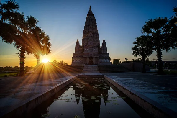 Wat Panyanantaram Veya Mahabodhi Tapınağı Bodh Gaya Pagoda Tayland Gün — Stok fotoğraf