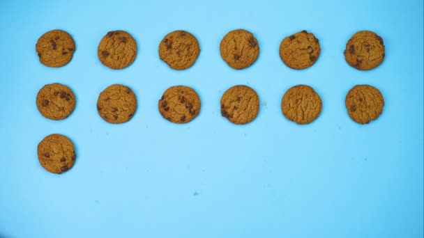 Stop beweging van cookies bewegen en toon richting — Stockvideo