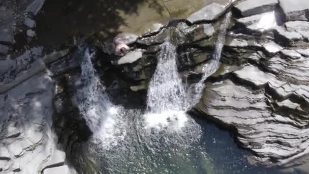 Ação saltando homem onda de calor tentando esfriar — Vídeo de Stock