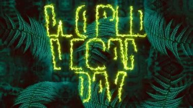 dünya vegan günü koyu yapraklı arka plan üzerine animasyon metni