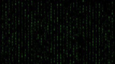 Karanlık bir arkaplan üzerine düşen ikili basamakların yumuşak döngü animasyonu, veri akışını, programlamayı ve bilgisayar teknolojisini temsil ediyor. Video düzenleme işlemleri için mükemmel.