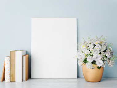 Beyaz çerçeve, gül altın-hipster arka plan sahte