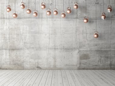 Ampulleri, arka plan beton boş duvar,