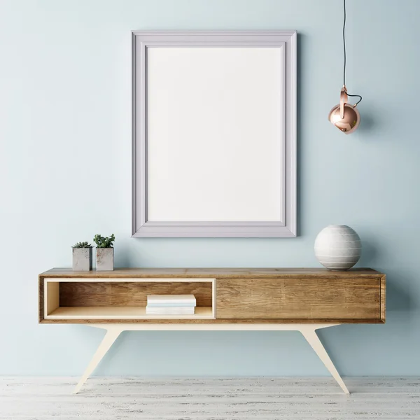 Mock up poster, pastel color interior — Stock Photo, Image