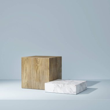 Ürün sunumu için Küp Mokup Podyumu, 3d görüntüleme, 3d.