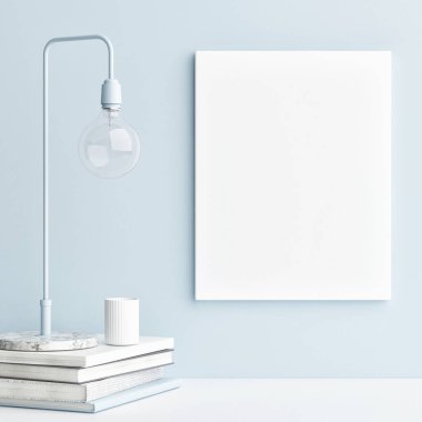 Dekorasyon minimalizm kompozisyonu, 3D çizim, 3D illüstrasyon.