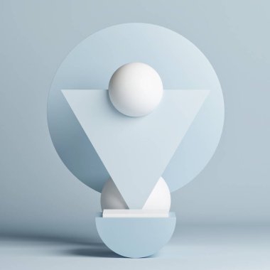 Ürün sunumu için Mockup soyut geometri podyumu, 3d sunum, 3d illüstrasyon.