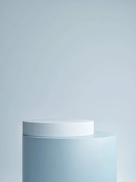 Mockup Podium Voor Creatieve Productpresentatie Abstracte Geometrische Blauwe Achtergrond Illustratie — Stockfoto