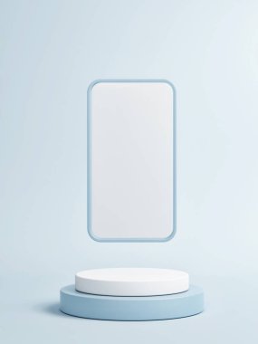 Ürün sunumu için maket yaratıcı podyum, 3D görüntüleme, 3 illüstrasyon.