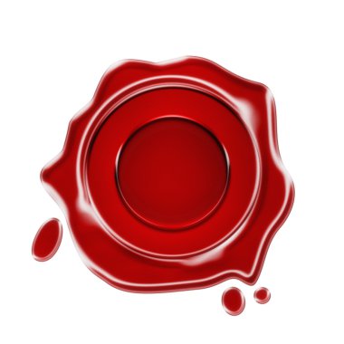 beyaz zemin üzerine kırmızı mum boş damga